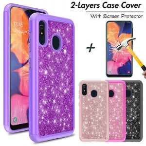    For Samsung Galaxy A10e/A20/A50 Phone Case Cover+Tempered Glass Screen Protector