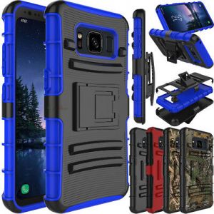    For Samsung Galaxy S8 Active Phone Case Hybrid Belt Clip Holster Camo Hard Cover
