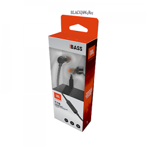    JBL T110 Harman Kardon Pure Bass Tangle Free In-Ear Headphones w/ Mic - Black