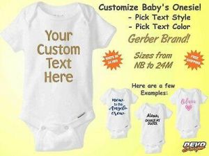    Custom Gerber Onesie Personalized Infant Baby Shower Gift Cute Funny Boy Girl